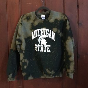 3 for $20🌞 Bleached Michigan State Crewneck